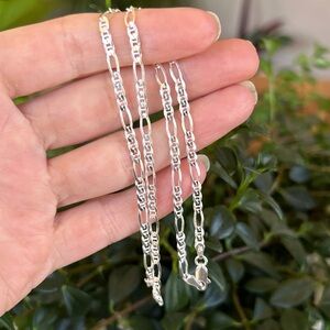 Sterling Silver Figaro Chain Necklace